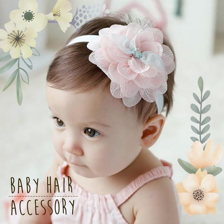 ベビー ヘアアクセ ヘアバンド ラブリー フラワー 赤ちゃん 子供 女の子 花 コサージュ ヘアアクセサリー 誕生日 ギフト 花 ピンク ホワイト :NBD-BBY-AS014-C:Smile-plus 通販 ヘアバンド 小さなお花 ベビー ヘアアクセサリー