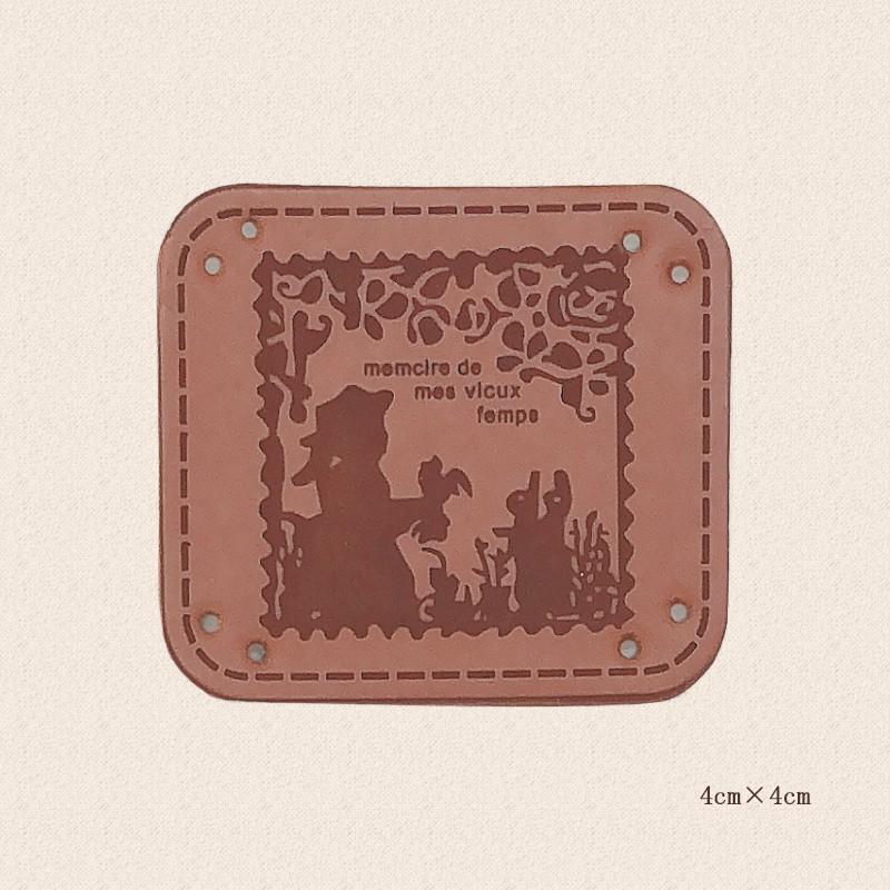 手染めデニムクッションチャーム★革タグ№4 手染めデニムクッションチャーム☆革タグ№4