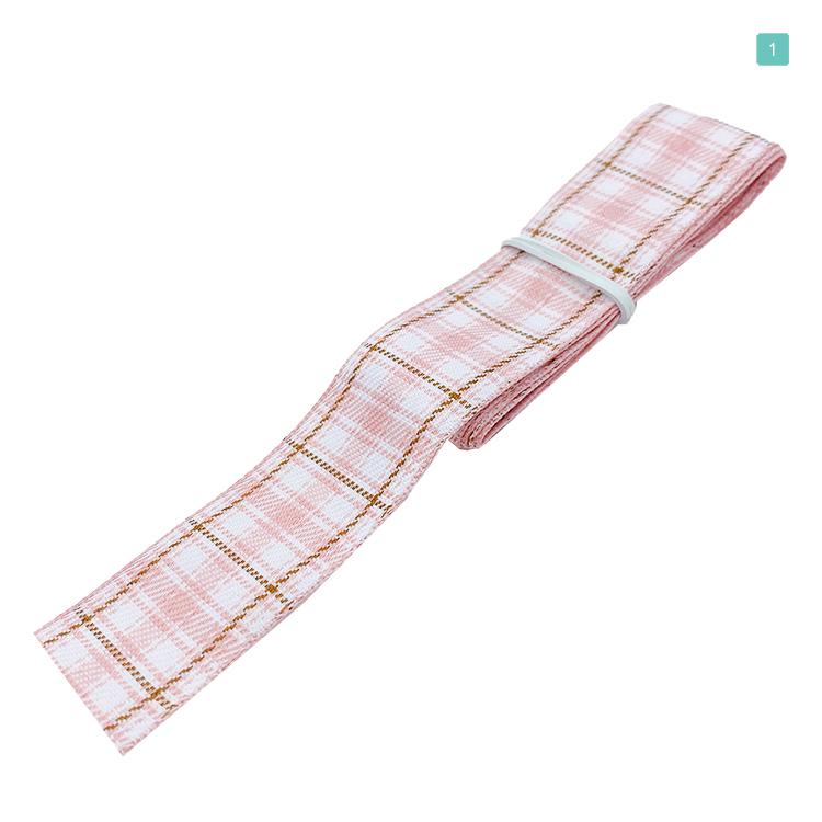 ポリエステル チェック柄 リボン 25mm×1m 7種類セットC 材料 素材 資材