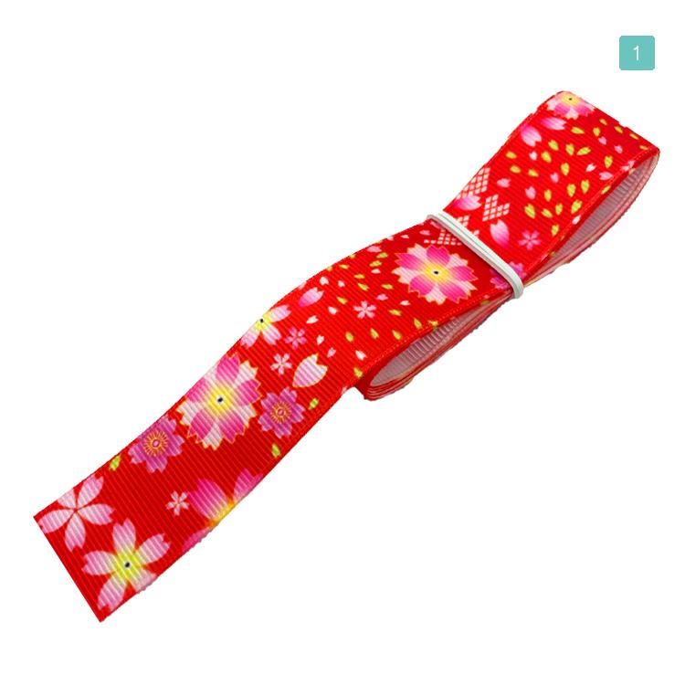 デザイン グログランリボン 和風 桜柄 25mm ×1m 6種類セット