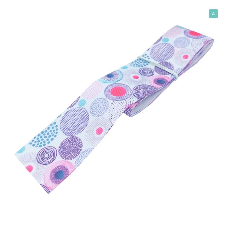 グログランリボン 幾何学模様 丸柄 デザイン38mm×1m 9種類セットC 材料