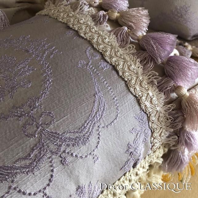 エレガントピロークッション ブドワールピロー フレンチラベンダー フリンジ付き長方形 Decor Classique Decorclassique Boudoirpillow Lavender Decor Classique 通販 Yahoo ショッピング