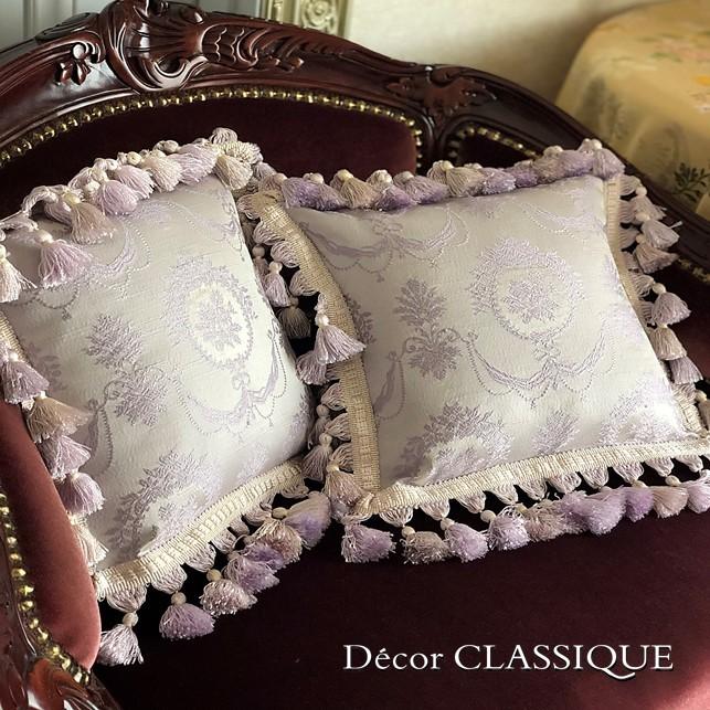 最終値下げ ２個セット フリンジ付きプチクッション フレンチラベンダー Decor Classique 最新コレックション Www Aproniaperu Com