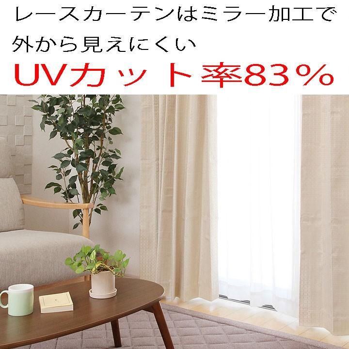 カーテン 4枚セット ドレープカーテン UVカットミラーレースカーテン 4