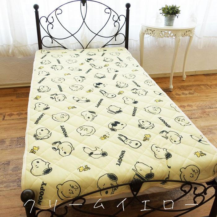 スヌーピー　敷きパッド・マイクロファイバー敷きパッド SNOOPY（スヌーピー） 冷感敷きパッド ダブル 約140×205cm snoopy