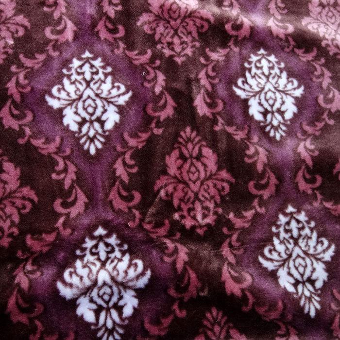 新品 西川 高級 温か敷きパッド☆ダマスク柄 ワインカラー シングル 2