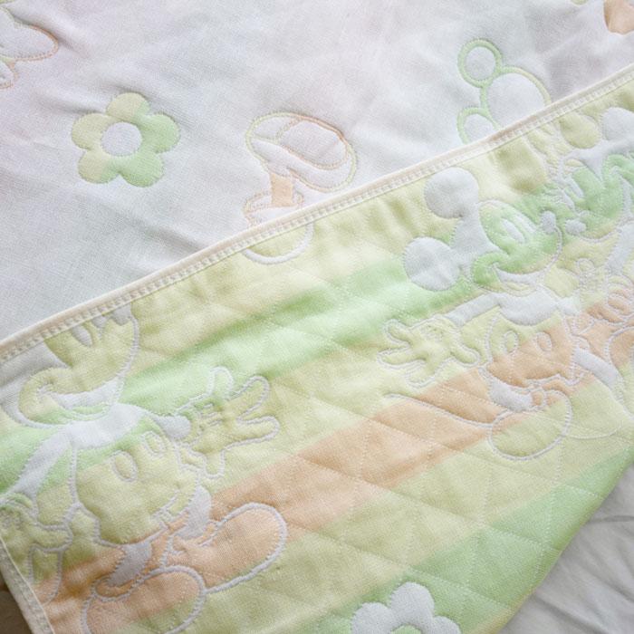 スヌーピー3重ガーゼケットピンク＋グリーン スヌーピー3重ガーゼケットピンク＋グリーン