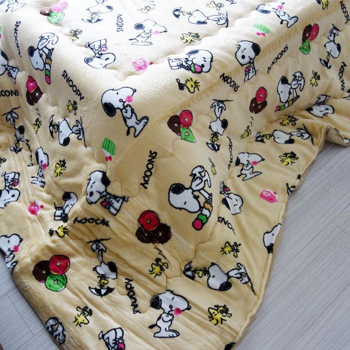 長方形（185×235cm）スヌーピーこたつ布団　中綿入り　ネイビー SNOOPY スヌーピー こたつ掛け布団 長方形185×235cm 中わた入り