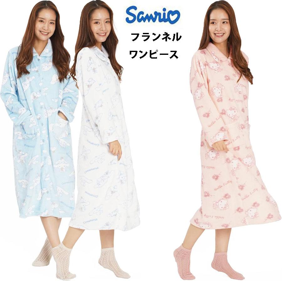 sanrio（サンリオ） フランネル長袖ワンピース レディース パジャマ