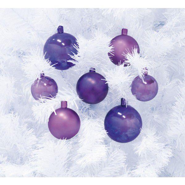   クリスマスオーナメント 50mmメタリックユニボール ワイヤー付 6ケ/パック ラベンダー
