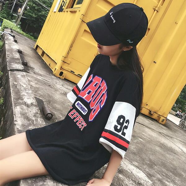 即納あり カットソー Tシャツ バイカラー ロゴ プリント ユニフォーム ストリート レディース ファッション ダンス 衣装 大きいサイズ ビッグシルエット 6da139 韓国系ダンスウェアdecorative 通販 Yahoo ショッピング