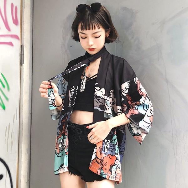 即納あり はっぴ 半纏 総柄 和柄 和風 プリント サテン 七分袖 羽織り 原宿系 ファッション 奇抜 派手 個性的 韓国 7da0 韓国系ダンスウェアdecorative 通販 Yahoo ショッピング
