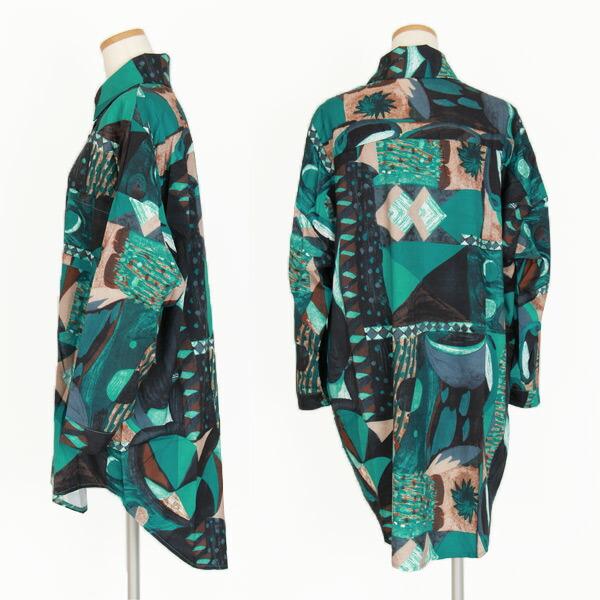 柄シャツ ブラウス 長袖 配色 総柄 アート ビッグシルエット ダンス 衣装 韓国 ファッション 大きいサイズ 個性的 服 原宿系 |  | 11