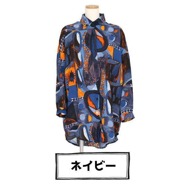 柄シャツ ブラウス 長袖 配色 総柄 アート ビッグシルエット ダンス 衣装 韓国 ファッション 大きいサイズ 個性的 服 原宿系 |  | 16