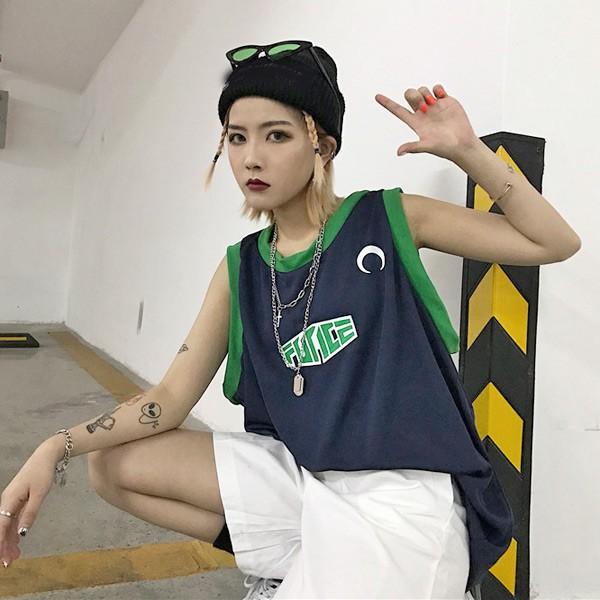 即納ありタンクトップ バスケ ロゴ メッシュ生地 トップス ダンス 衣装 韓国 ヒップホップ レディース 7da123 韓国系ダンスウェアdecorative 通販 Yahoo ショッピング