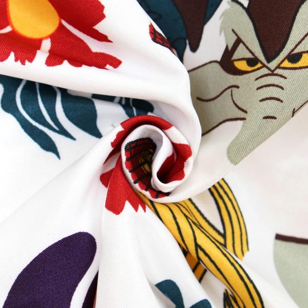 柄シャツ 隠れウルフ ボタニカル柄 カラフル プリント オーバーサイズ