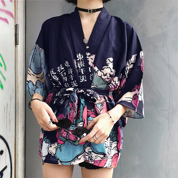 送料無料】 はっぴ お祭り用 着物風 浴衣風 ピンク ネイビー