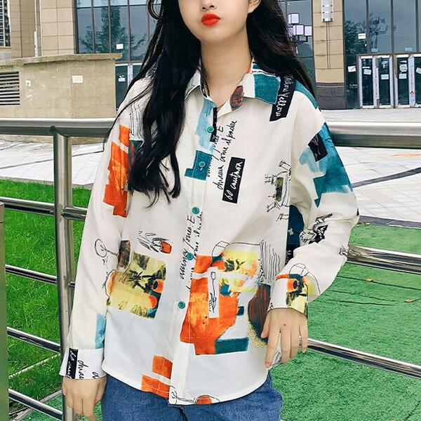 即納あり 柄シャツ 長袖 アート 絵画 ラフ イラスト カジュアル トップス ダンス 衣装 韓国 ヒップホップ レディース :9da015:韓国系ダンスウェアDecorative - 通販 - Yahoo!ショッピング 即納あり 柄シャツ 長袖 アート 絵画 ラフ イラスト カジュアル トップス ダンス 衣装 韓国 ヒップホップ レディース :9da015:韓国系ダンスウェアDecorative - 通販 - Yahoo!ショッピング
