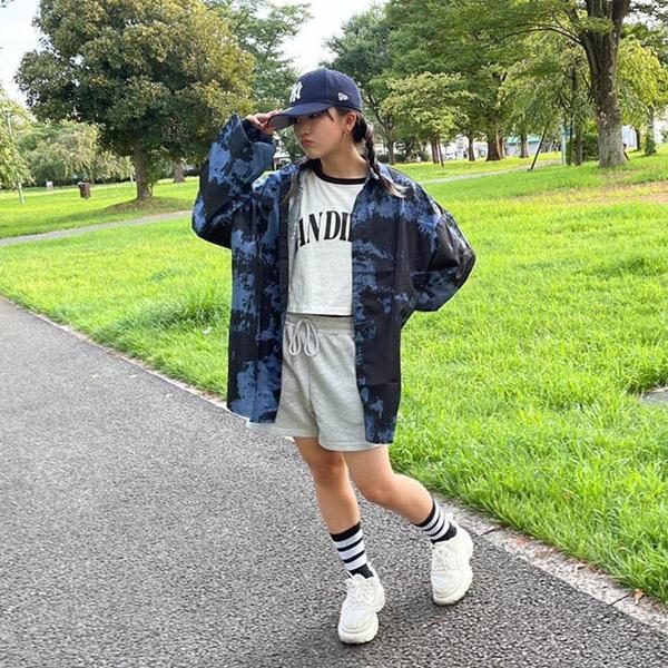 柄シャツ 長袖 総柄 ダークカラー ビッグシルエット トップス ダンス