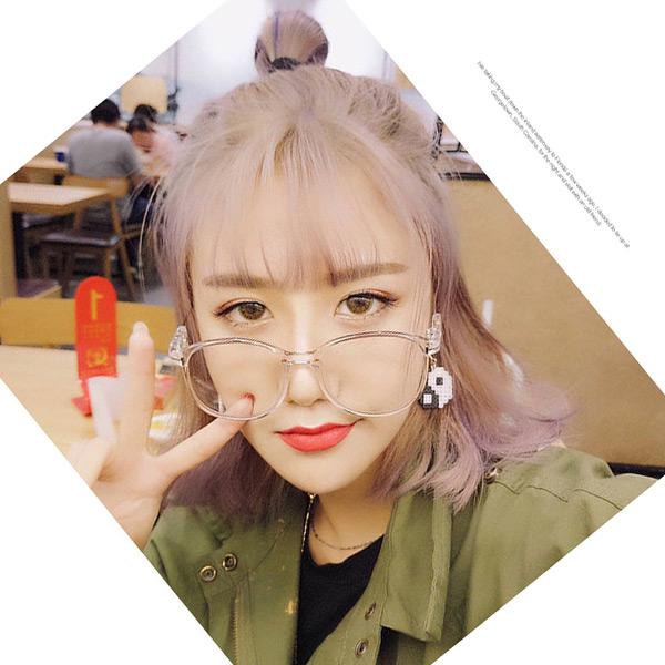 クリアメガネ ビッグフレーム 透明 伊達眼鏡 韓国系 ファッション