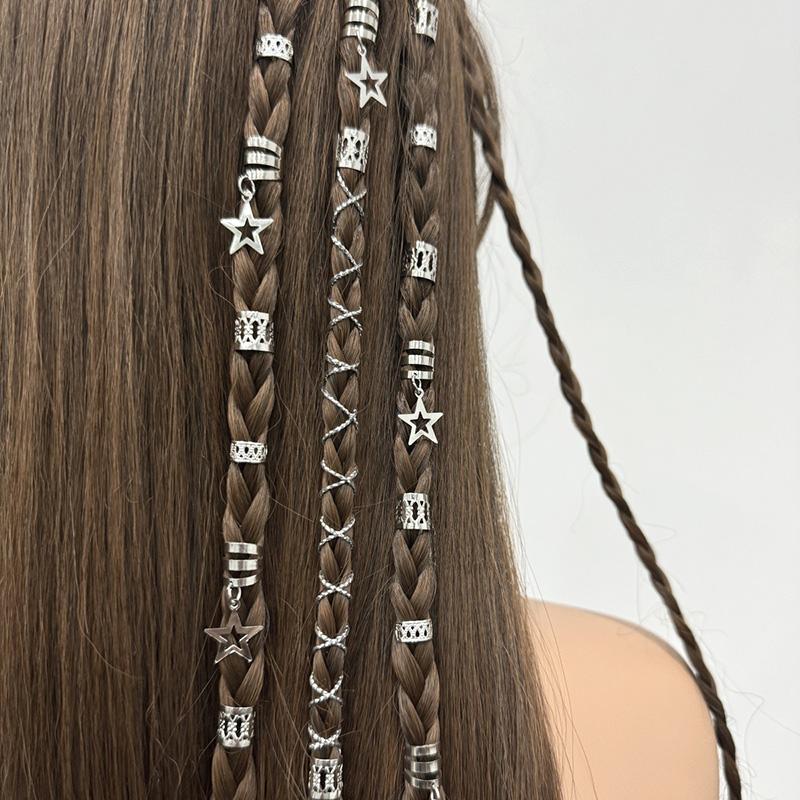 ヘアクリップ ヘアアクセ 髪留め用リング ヘアロープ 三つ編み リング
