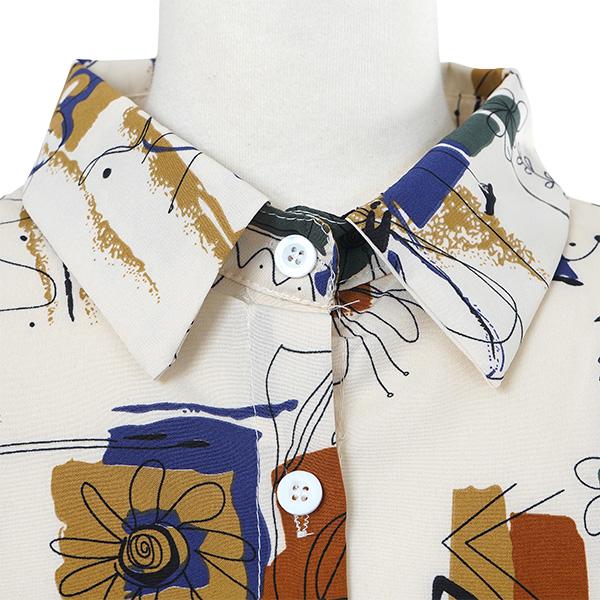 柄シャツ プリントシャツ ブラウス レトロ アート フラワー イラスト 総柄 長袖 トップス ダンス 衣装 韓国 ヒップホップ レディース |  | 10