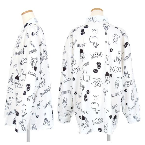 即納あり 柄シャツ ポップ イラスト 総柄 モノトーン ビッグサイズ 長袖 トップス ダンス 衣装 韓国 ヒップホップ レディース a070 韓国系ダンスウェアdecorative 通販 Yahoo ショッピング