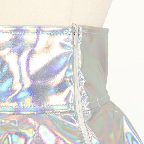 ミニスカート フレア ハイウエスト オーロラカラー キラキラ シルバー ダンス 衣装 韓国 ヒップホップ レディース |  | 06