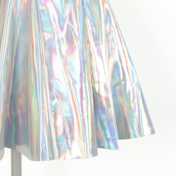 ミニスカート フレア ハイウエスト オーロラカラー キラキラ シルバー ダンス 衣装 韓国 ヒップホップ レディース |  | 07