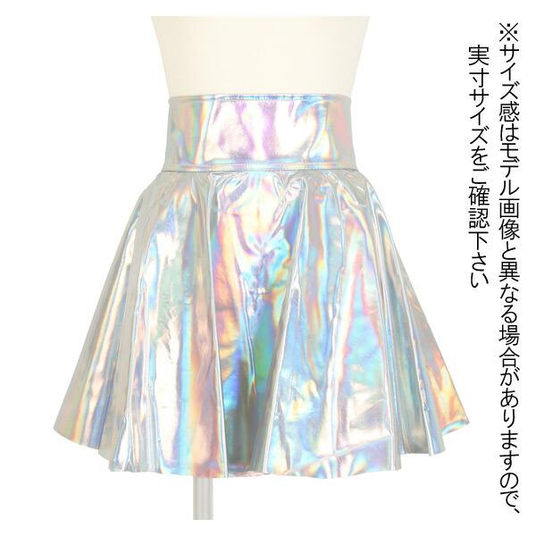 ミニスカート フレア ハイウエスト オーロラカラー キラキラ シルバー ダンス 衣装 韓国 ヒップホップ レディース |  | 09