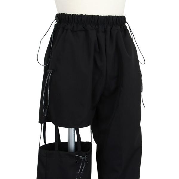 アシンメトリー カットアウト パンツ ドロスト 黒 ブラック ダンス