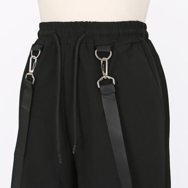 ワイドストレートパンツ サスペンダー付き ブラック 無地 ウエストゴム ダンス 衣装 韓国 ヒップホップ レディース |  | 05