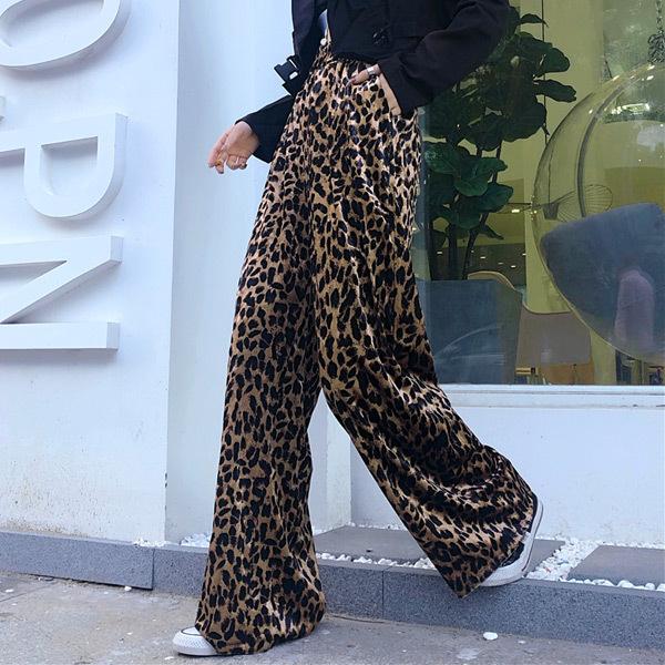 レオパード柄 ワイドパンツ ベロア素材 ウエストゴム ボトムス ダンス 衣装 韓国 ヒップホップ レディース |  | 01