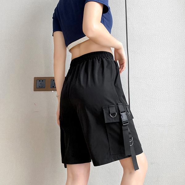 ハーフカーゴパンツ チェーン付き ハーフパンツ カーゴパンツ カーキ ブラック ダンス 衣装 コスチューム 韓国ファッション 個性的 春 夏 パンツ |  | 06