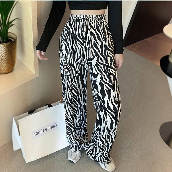 柄パンツ ゼブラ柄 柄パンツ ゼブラ柄 パンツ ストレートパンツ ワイドパンツ イージーパンツ ボトムス ダンス 衣装 ヒップホップ コスチューム | 