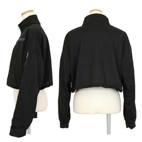 未使用　Her praha litmus　ハーフジップ　ショート　トップス　黒 ハーフジップ ショート丈 トップス ハイネック 長袖 ブラック グレー