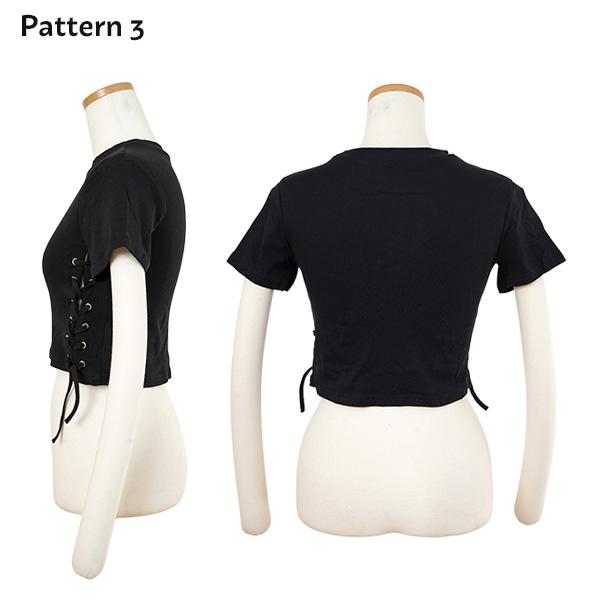 美品✨アクリス　半袖カットソー インナー付き 黒 ブラック トップス カットソー 半袖 tシャツ 黒 ブラック リング 紐 レース