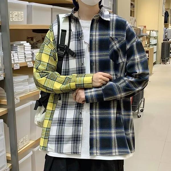 シャツ ブラウス チェック アシンメトリー トラッド コットン カジュアル ストリート レディース ファッション 大きいサイズ ビッグシルエット |  | 04