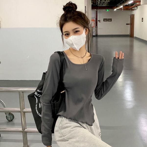 ショート丈 変形 トップス 長袖 カットソー  ダンス 衣装 ヒップホップ コスチューム 韓国ファッション 大きいサイズ 個性的 服 春 秋 トップス |  | 03