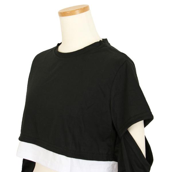 ロンT  ショート丈トップス  長袖 黒 重ね着風 トップス ダンス 衣装 ヒップホップ コスチューム 韓国ファッション 大きいサイズ 個性的 服 |  | 06