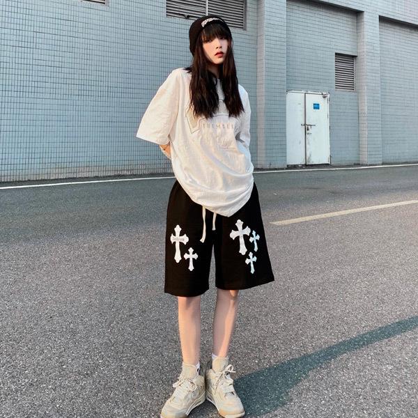 ハーフパンツ クロス ブラック パンツ ボトムス ダンス 衣装 ヒップ