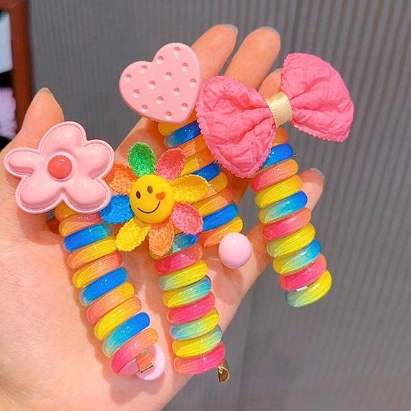 送料無料 4個セット 簡単 キッズ 子ども用 ヘアゴム バンド ヘア