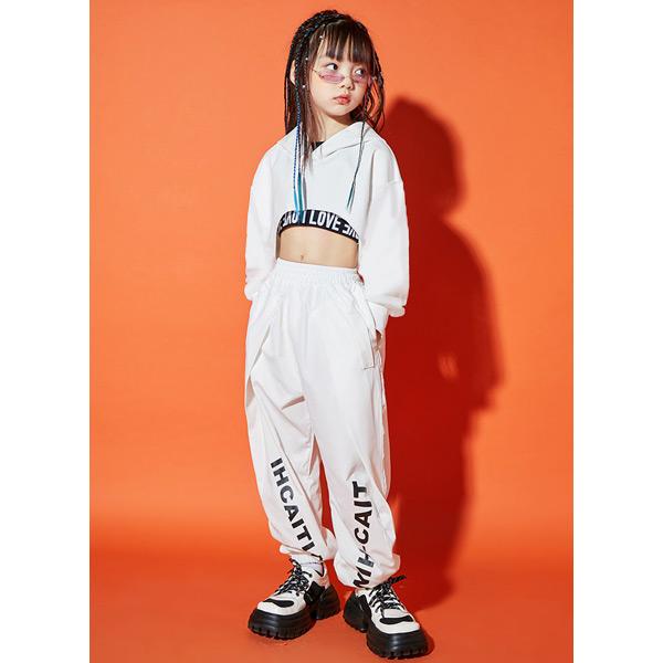 キッズ パーカー クロップド丈 ショート丈 バスト丈 胸出し 長袖 トップス 白 無地 ダンス 衣装 コスチューム ジュニア 子供服 女の子 120 130 140 150 |  | 03