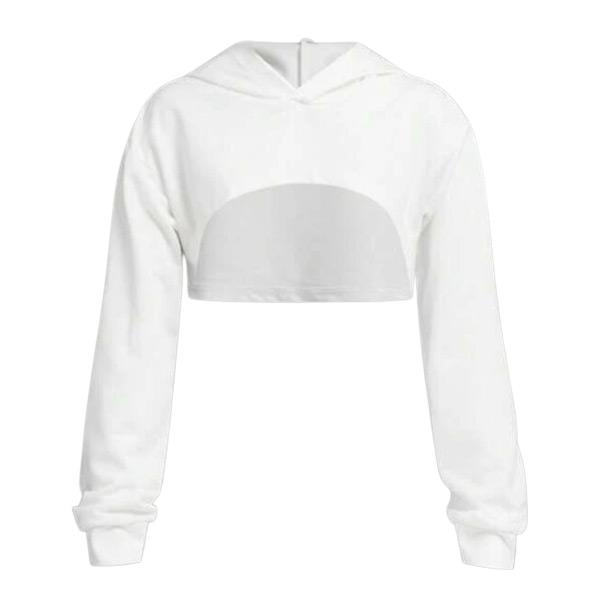 キッズ パーカー クロップド丈 ショート丈 バスト丈 胸出し 長袖 トップス 白 無地 ダンス 衣装 コスチューム ジュニア 子供服 女の子 120 130 140 150 |  | 04