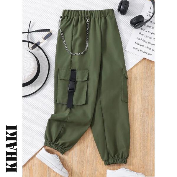 キッズ カーゴパンツ ジョガーパンツ ウエストゴム チェーン付き パンツ ダンス 衣装 コスチューム ジュニア 子供服 女の子 男の子 120 130 140 150 |  | 12