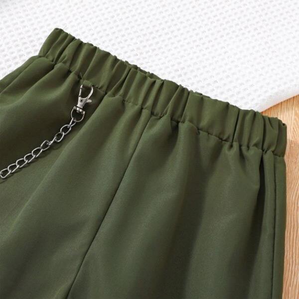 キッズ カーゴパンツ ジョガーパンツ ウエストゴム チェーン付き パンツ ダンス 衣装 コスチューム ジュニア 子供服 女の子 男の子 120 130 140 150 |  | 05