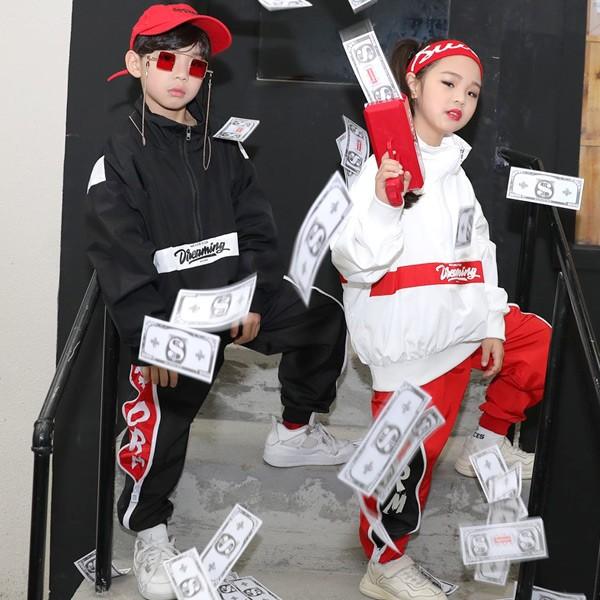 パンツのみ サイドライン プリント ズボン ウエストゴム ダンス 衣装 ヒップホップ キッズ ジャージ 男の子 女の子 ジュニア 男女兼用 |  | 01