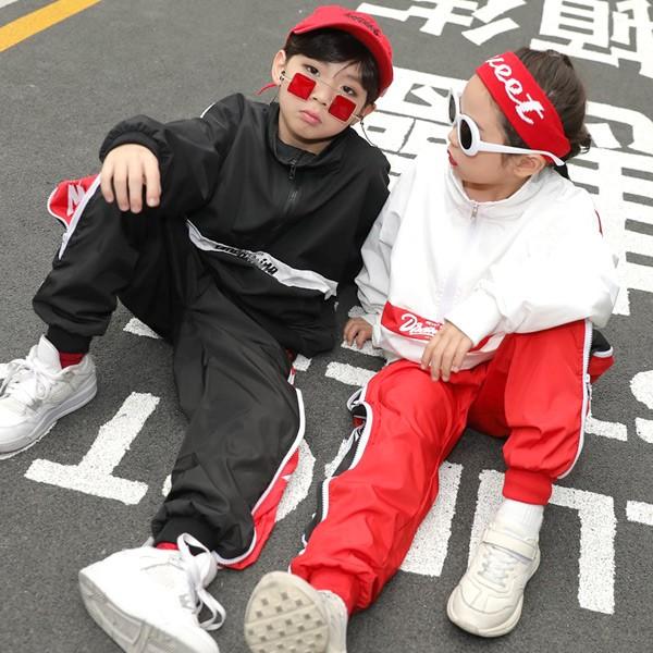 パンツのみ サイドライン プリント ズボン ウエストゴム ダンス 衣装 ヒップホップ キッズ ジャージ 男の子 女の子 ジュニア 男女兼用 |  | 03