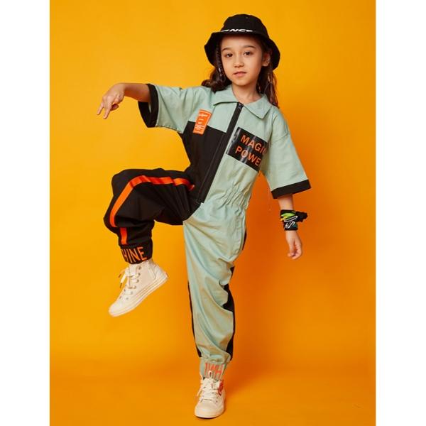 絶対一番安い キッズ つなぎ ジャンプスーツ 半袖 ワンポイント ストリート ダンス 衣装 ヒップホップ 男の子 女の子 ジュニア 男女兼用 子供服 110 1 130 140 150 160 170 超人気の Zoetalentsolutions Com