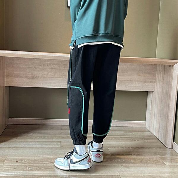 ジョガーパンツ 配色 パイピングライン サークルロゴ ベージュ ブラック ドロスト パンツ ダンス 衣装 ヒップホップ コスチューム 韓国ファッション |  | 08